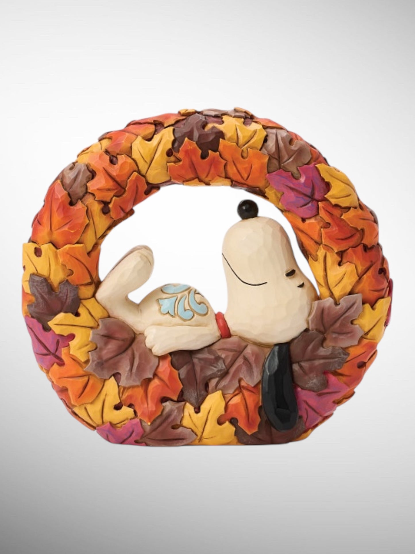 Jim Shore Peanuts - Layers of Autumn Snoopy Thanksgiving Wreath Figurine - PREORDER