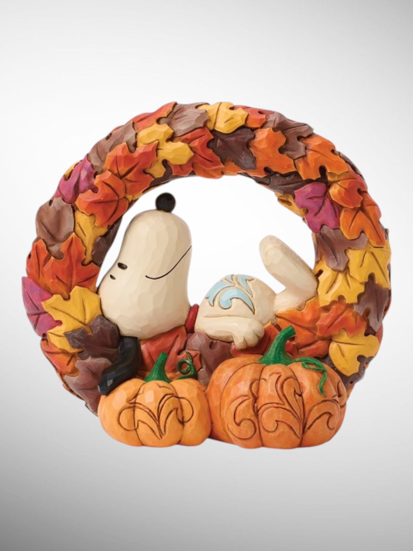 Jim Shore Peanuts - Layers of Autumn Snoopy Thanksgiving Wreath Figurine - PREORDER