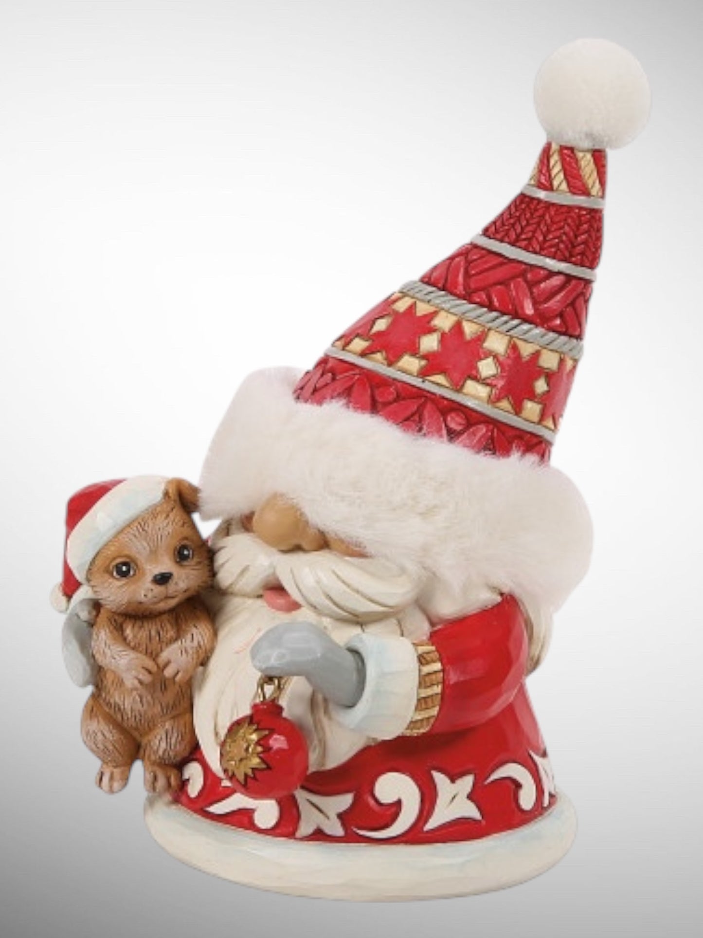 Jim Shore Heartwood Creek - Gnomebody's Cutie Christmas Gnome Hugging Puppy Figurine