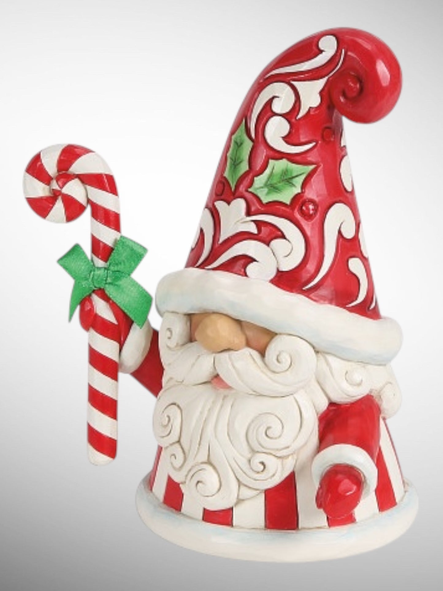 Jim Shore Heartwood Creek - Swirls and Twirls Christmas Candy Cane Gnome Figurine