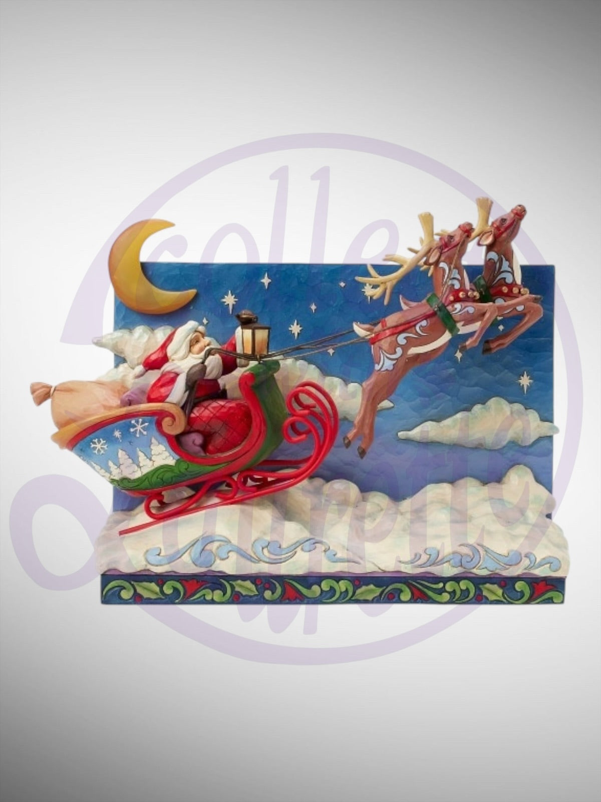 Jim Shore Heartwood Creek -  St. Nicholas Is On His Way Santa Reindeer Musical Light Deluxe Figurine - PREORDER