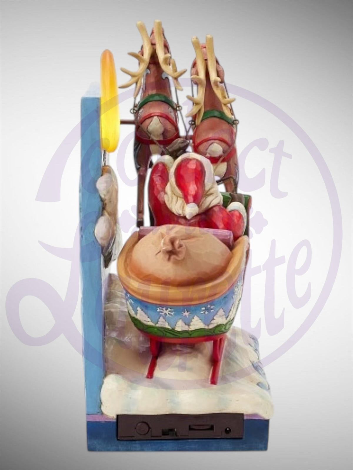 Jim Shore Heartwood Creek -  St. Nicholas Is On His Way Santa Reindeer Musical Light Deluxe Figurine - PREORDER