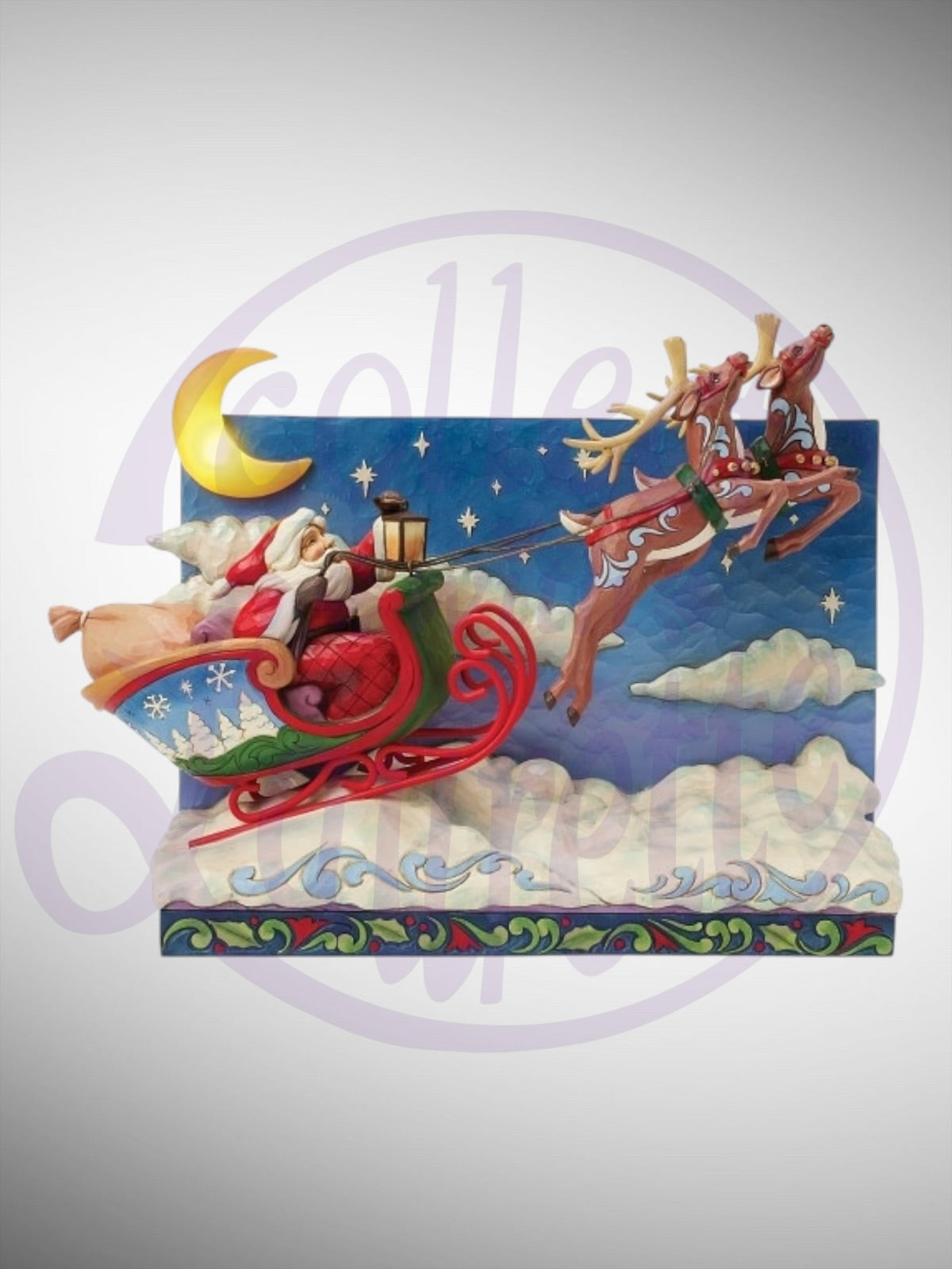 Jim Shore Heartwood Creek -  St. Nicholas Is On His Way Santa Reindeer Musical Light Deluxe Figurine - PREORDER