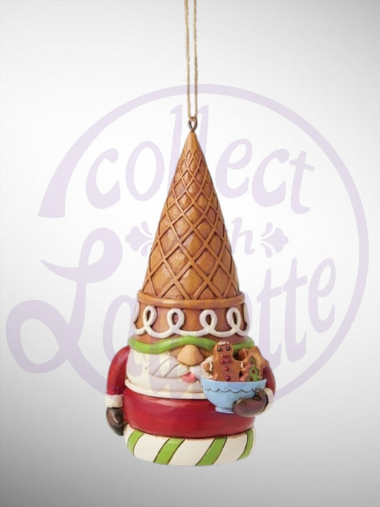 Jim Shore Gingerbread Christmas - Gnome with Cookie Bowl Ornament - PREORDER