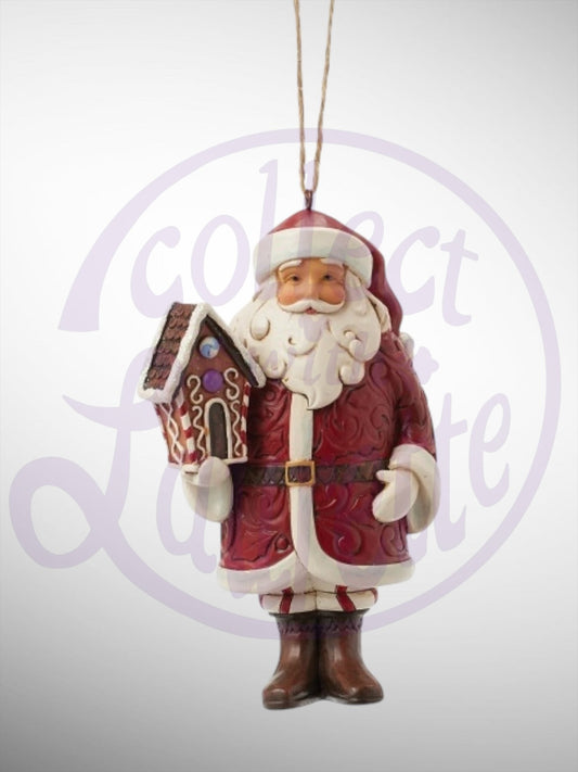 Jim Shore Gingerbread Christmas - Gingerbread Santa Ornament - PREORDER