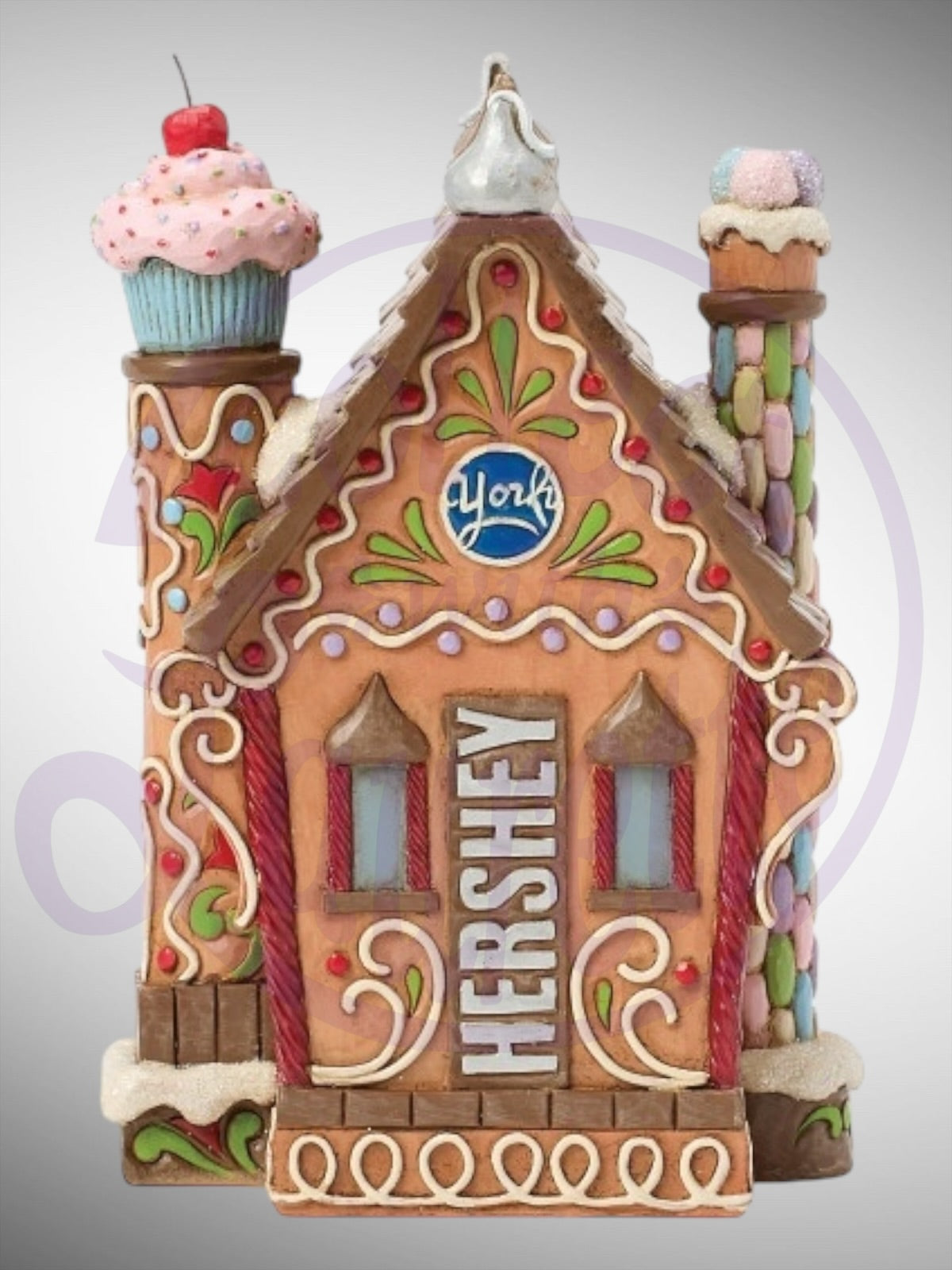 Jim Shore Hershey Collection -  Candy-Coated Cottage Gingerbread House Figurine - PREORDER