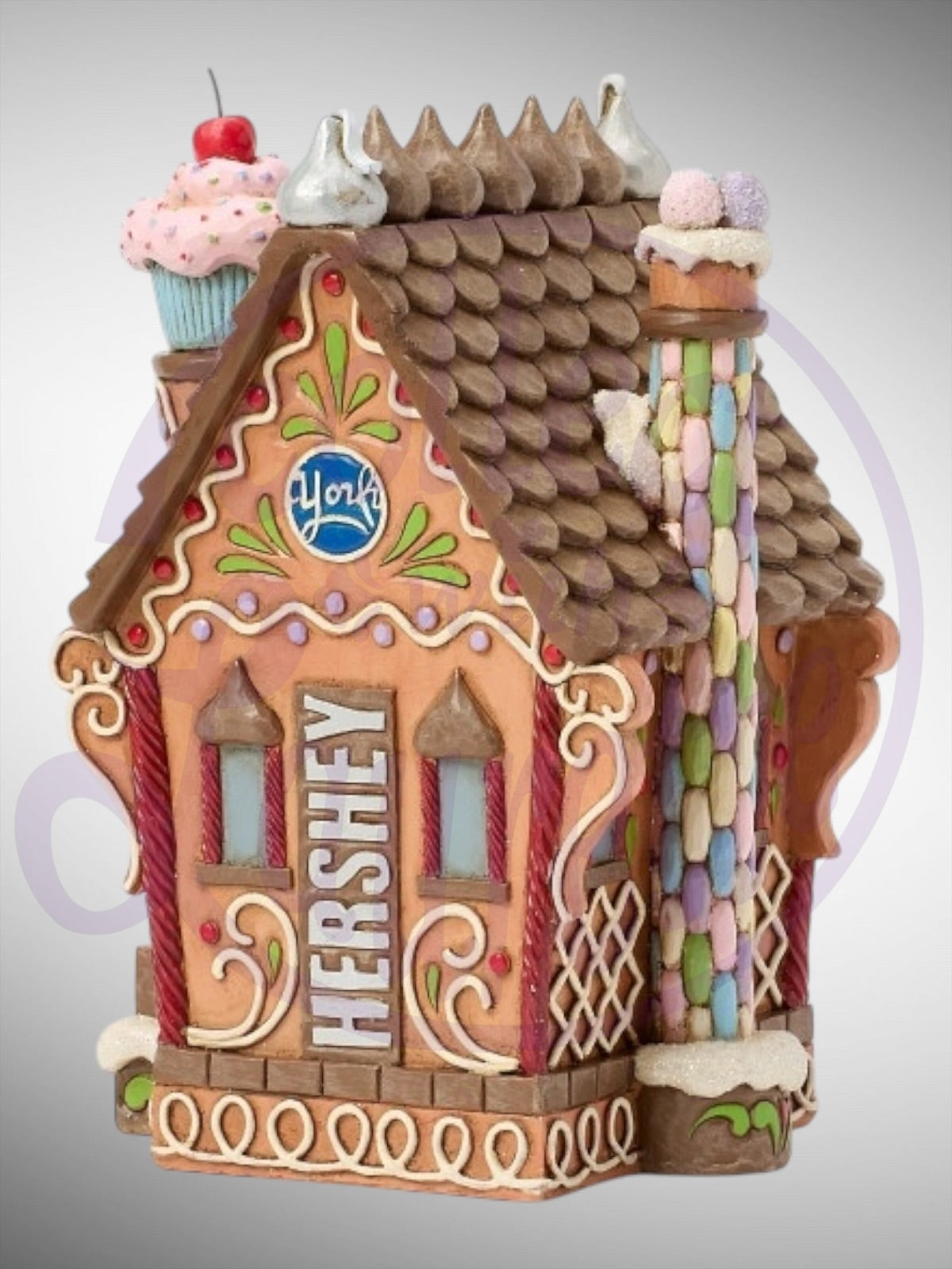 Jim Shore Hershey Collection -  Candy-Coated Cottage Gingerbread House Figurine - PREORDER