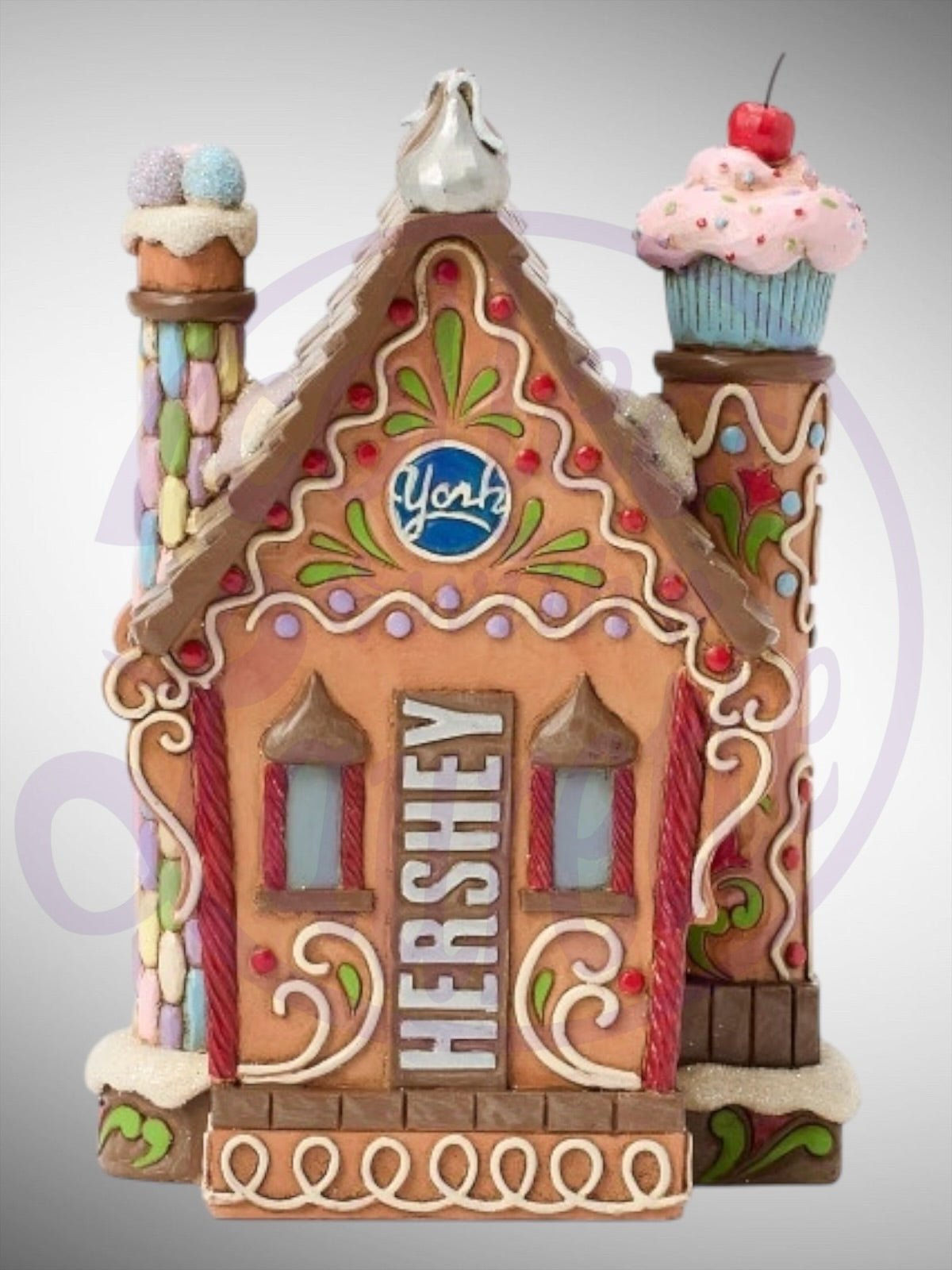 Jim Shore Hershey Collection -  Candy-Coated Cottage Gingerbread House Figurine - PREORDER