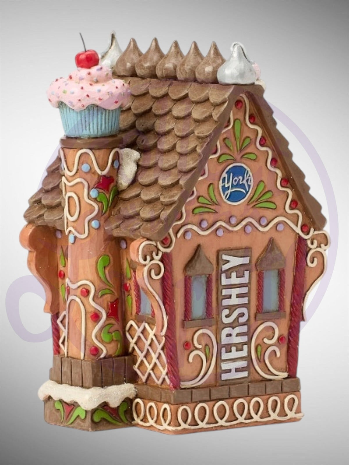 Jim Shore Hershey Collection -  Candy-Coated Cottage Gingerbread House Figurine - PREORDER