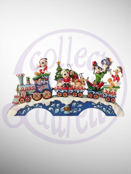 Jim Shore Disney Traditions -  Christmas Cheer on Track Musical Train Figurine - PREORDER