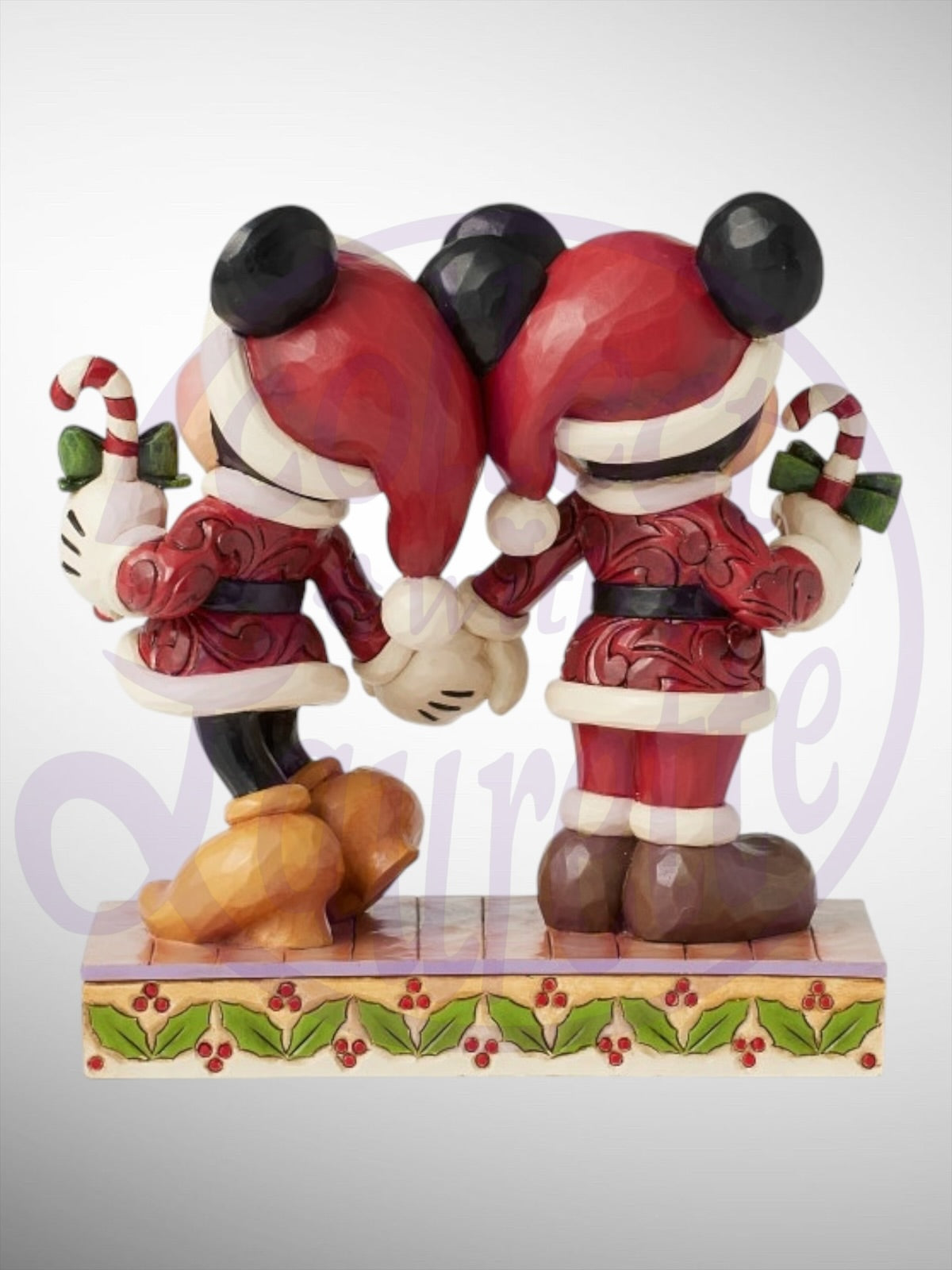 Jim Shore Disney Traditions -  Candy Cane Christmas Mickey Minnie Figurine - PREORDER