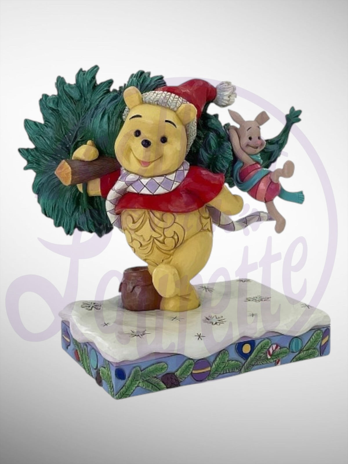 Jim Shore Disney Traditions -  A Tree for Two Pooh Piglet Christmas Figurine - PREORDER