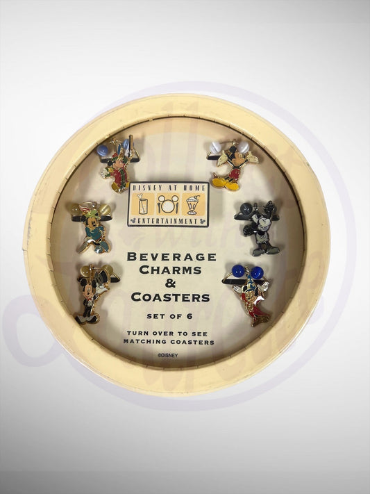 Disney at Home - Beverage Charms & Coasters Set of 6 Mickey's Great Moments