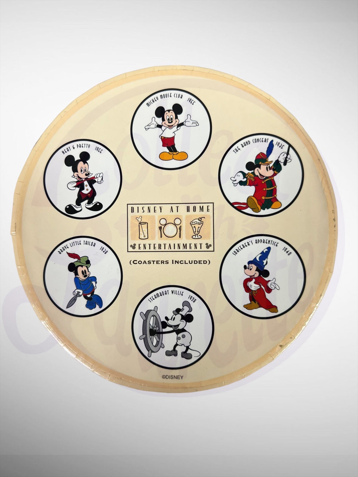 Disney at Home - Beverage Charms & Coasters Set of 6 Mickey's Great Moments