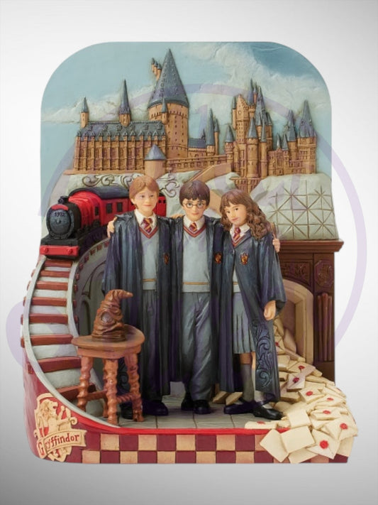 Jim Shore Harry Potter -  The Journey Begins Trio Castle Scene Figurine - PREORDER