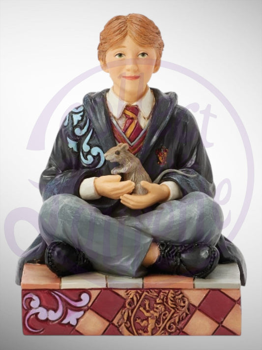 Jim Shore Harry Potter -  Wizarding Whiskers Ron with Scabbers Figurine - PREORDER