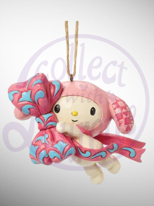 Jim Shore Sanrio Collection - Hello Kitty My Melody Pink Bow Hanging Ornament - PREORDER