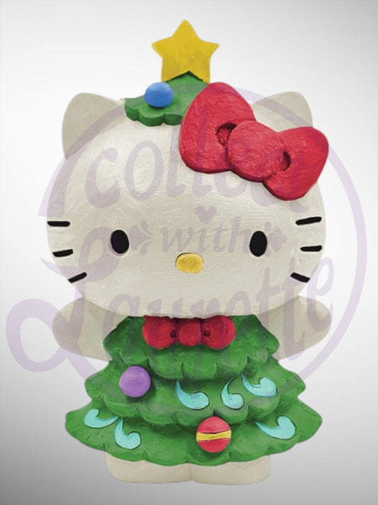 Jim Shore Sanrio Collection - Hello Kitty Christmas Tree Mini Christmas Holiday Figurine - PREORDER