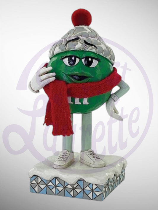 Jim Shore M&M's Collection - Knitted with Warmth Green Christmas Figurine - PREORDER