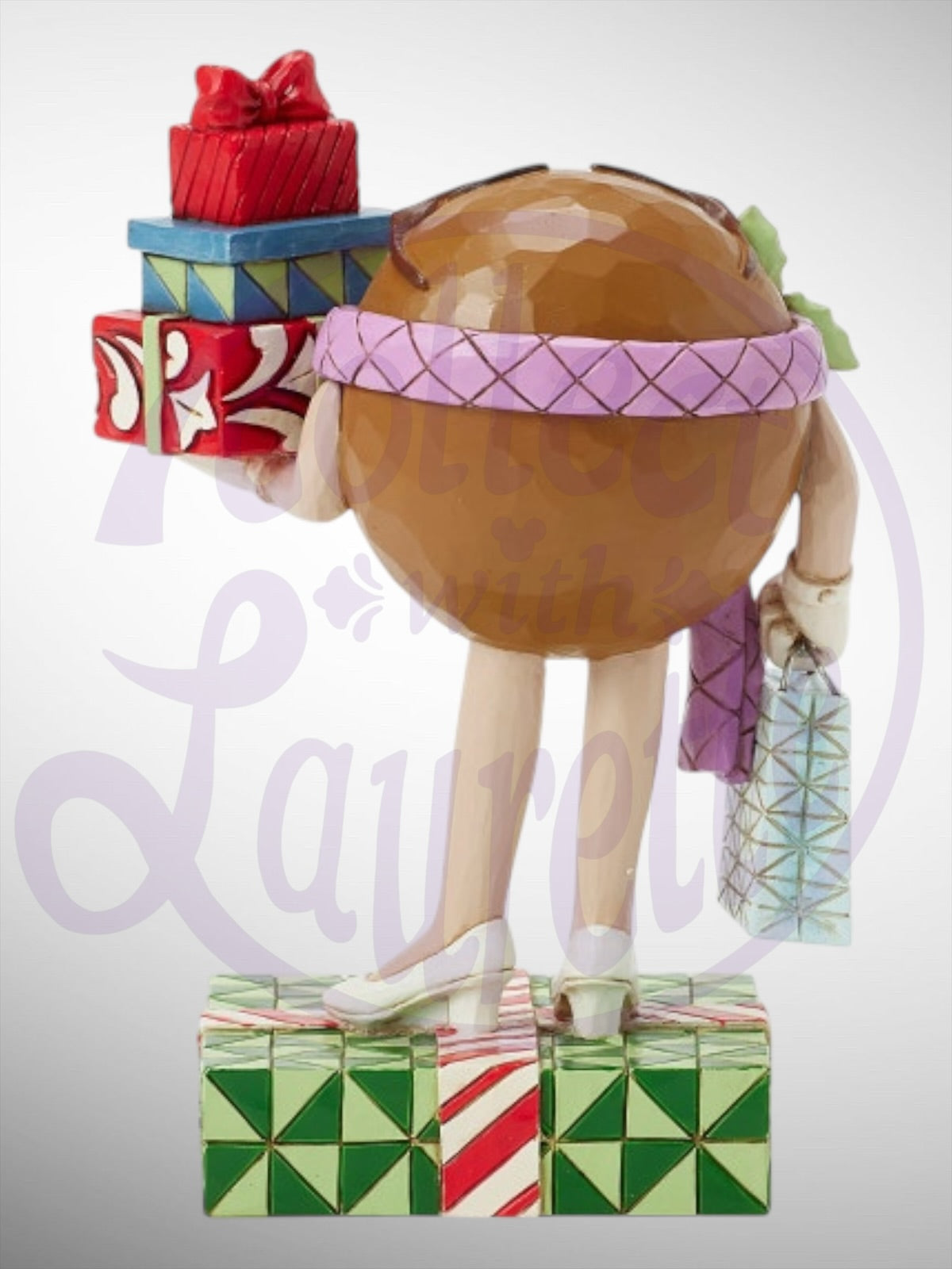 Jim Shore M&M's Collection - Festive Favorites Brown Christmas Figurine - PREORDER