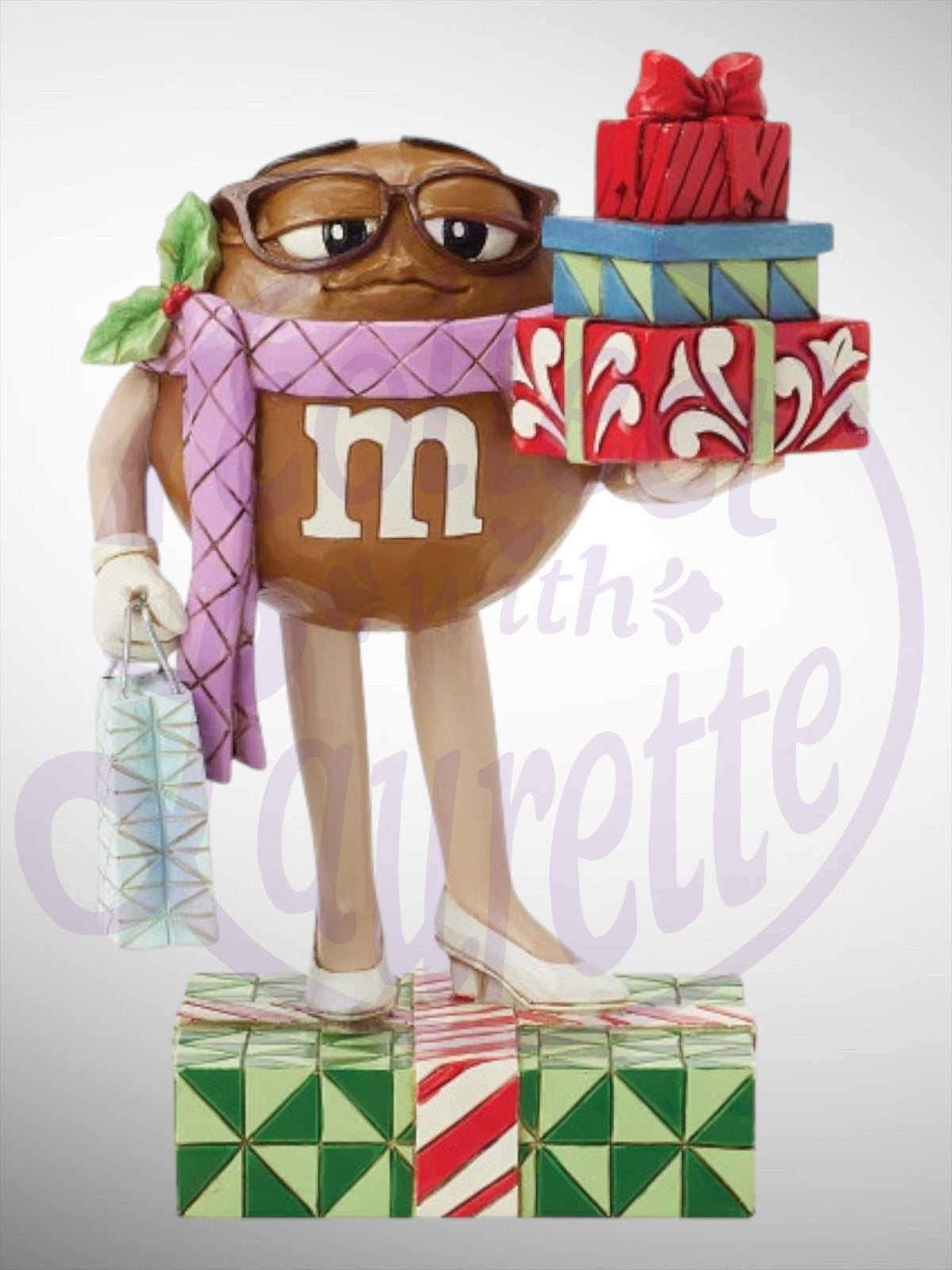 Jim Shore M&M's Collection - Festive Favorites Brown Christmas Figurine - PREORDER