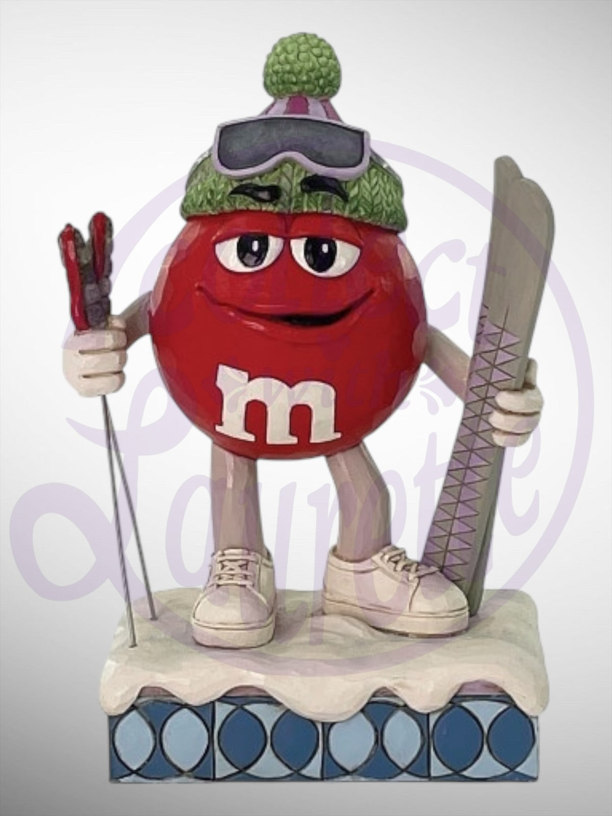 Jim Shore M&M's Collection - Skiing Into the Holidays Red Christmas Figurine - PREORDER