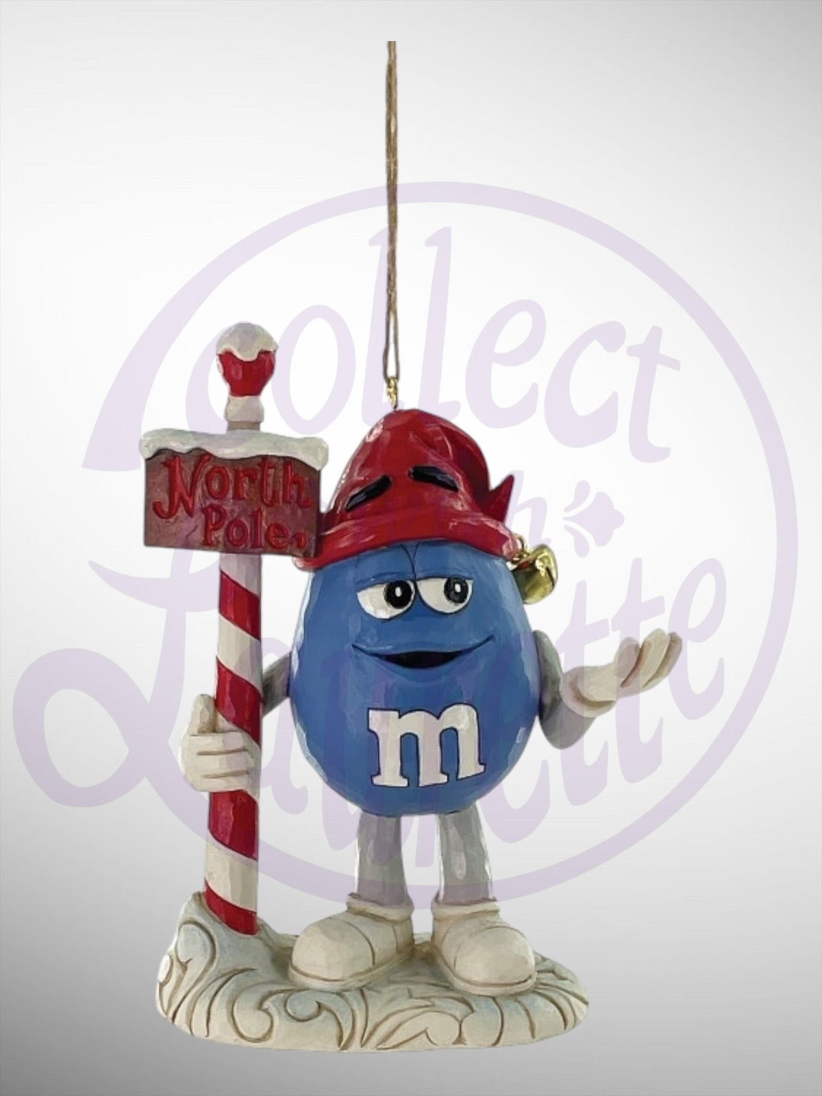 Jim Shore M&M's Collection - Blue Character Elf Christmas Hanging Ornament - PREORDER