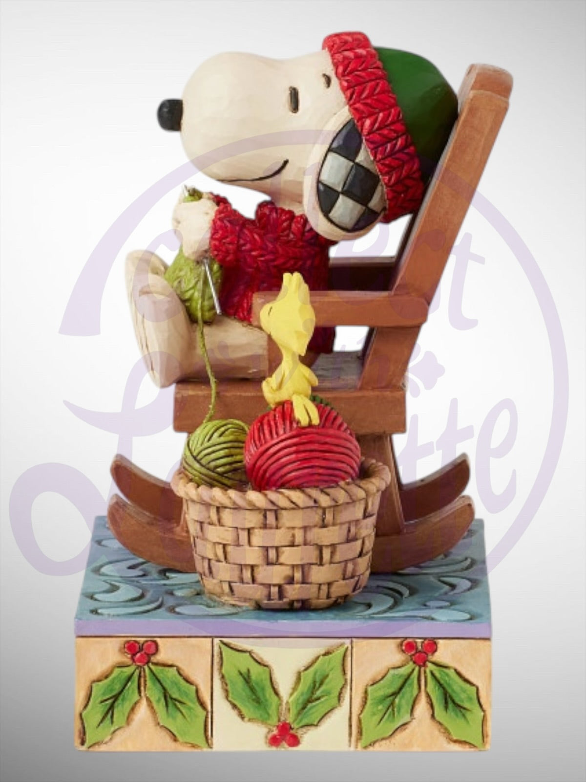 Jim Shore Peanuts - Handmade Happiness Snoopy Woodstock Rocking Chair Figurine - PREORDER