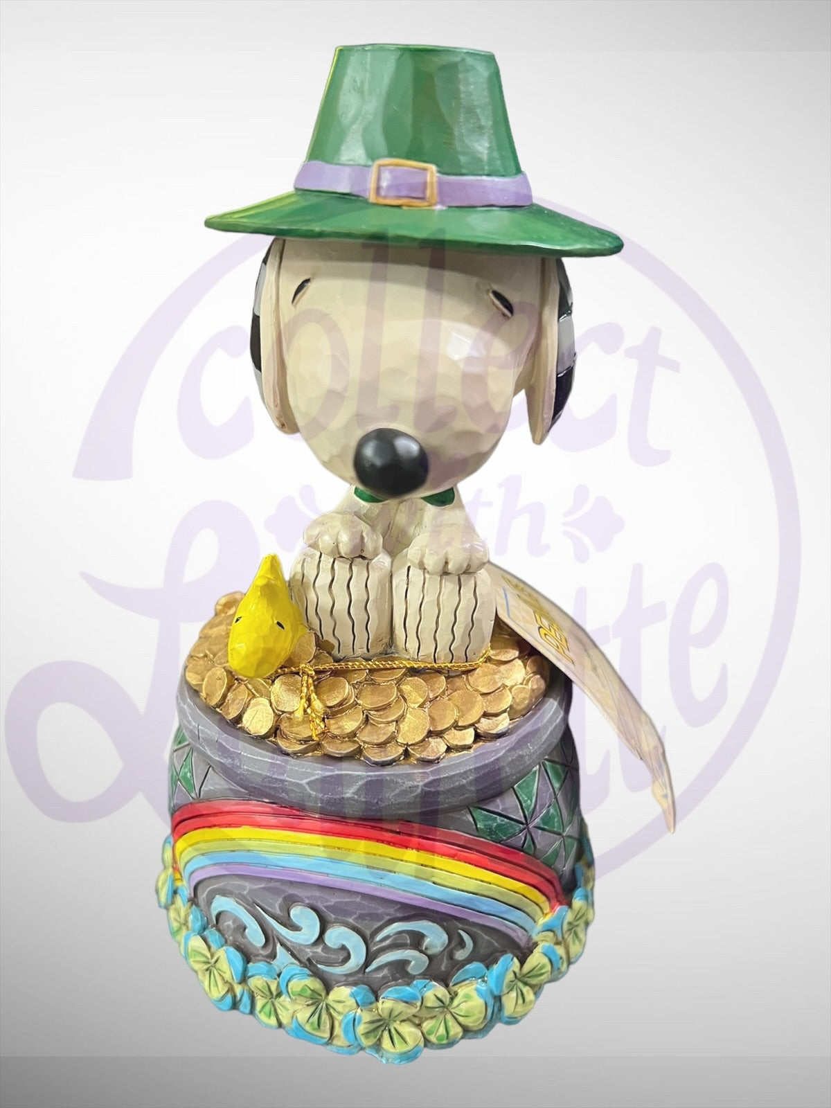 Jim Shore Peanuts -Lucky Ol' Dog Snoopy Woodstock St. Patrick's Day Figurine