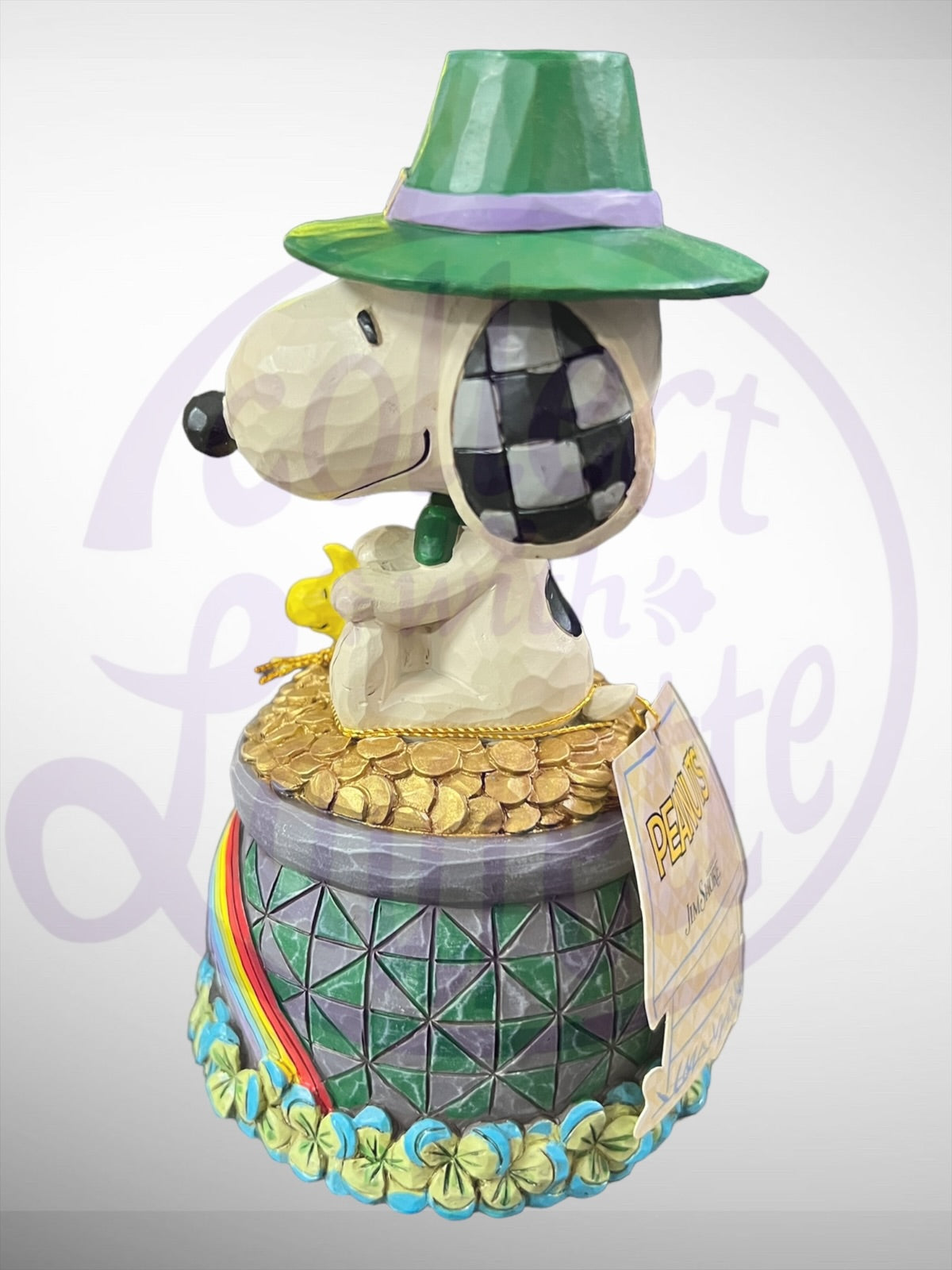 Jim Shore Peanuts -Lucky Ol' Dog Snoopy Woodstock St. Patrick's Day Figurine