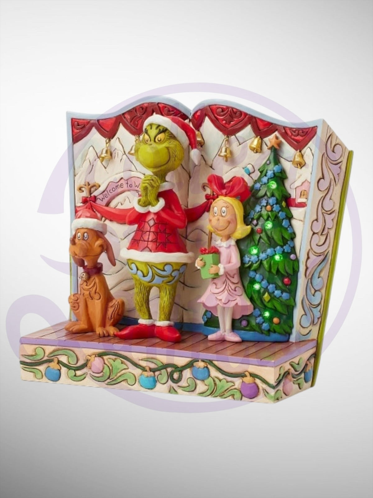 Jim Shore Dr. Seuss The Grinch - Grinch Max Cindy Storybook Figurine - PREORDER