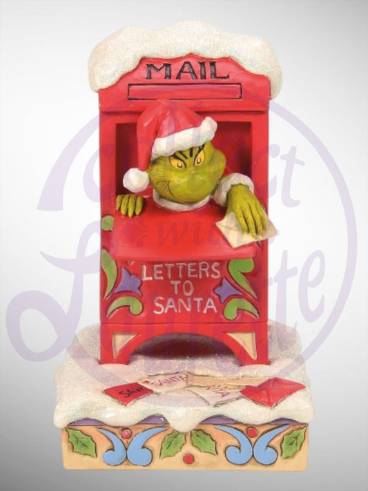 Jim Shore Dr. Seuss The Grinch - Grinch in Mailbox Figurine - PREORDER