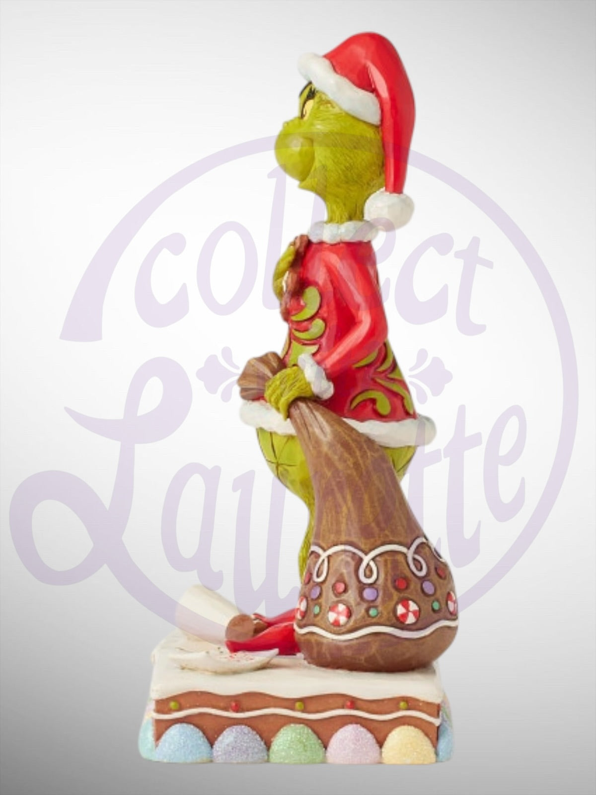 Jim Shore Dr. Seuss The Grinch - Grinch Eating Gingerbread Figurine - PREORDER