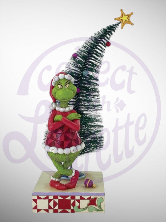 Jim Shore Dr. Seuss The Grinch - Grinch with Arms Crossed Sisal Tree Figurine - PREORDER