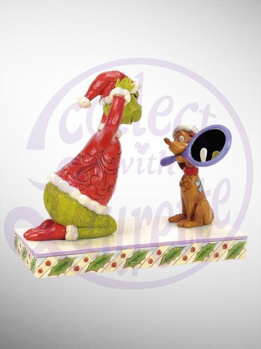 Jim Shore Dr. Seuss The Grinch - Max Holding Mirror For Grinch Figurine - PREORDER