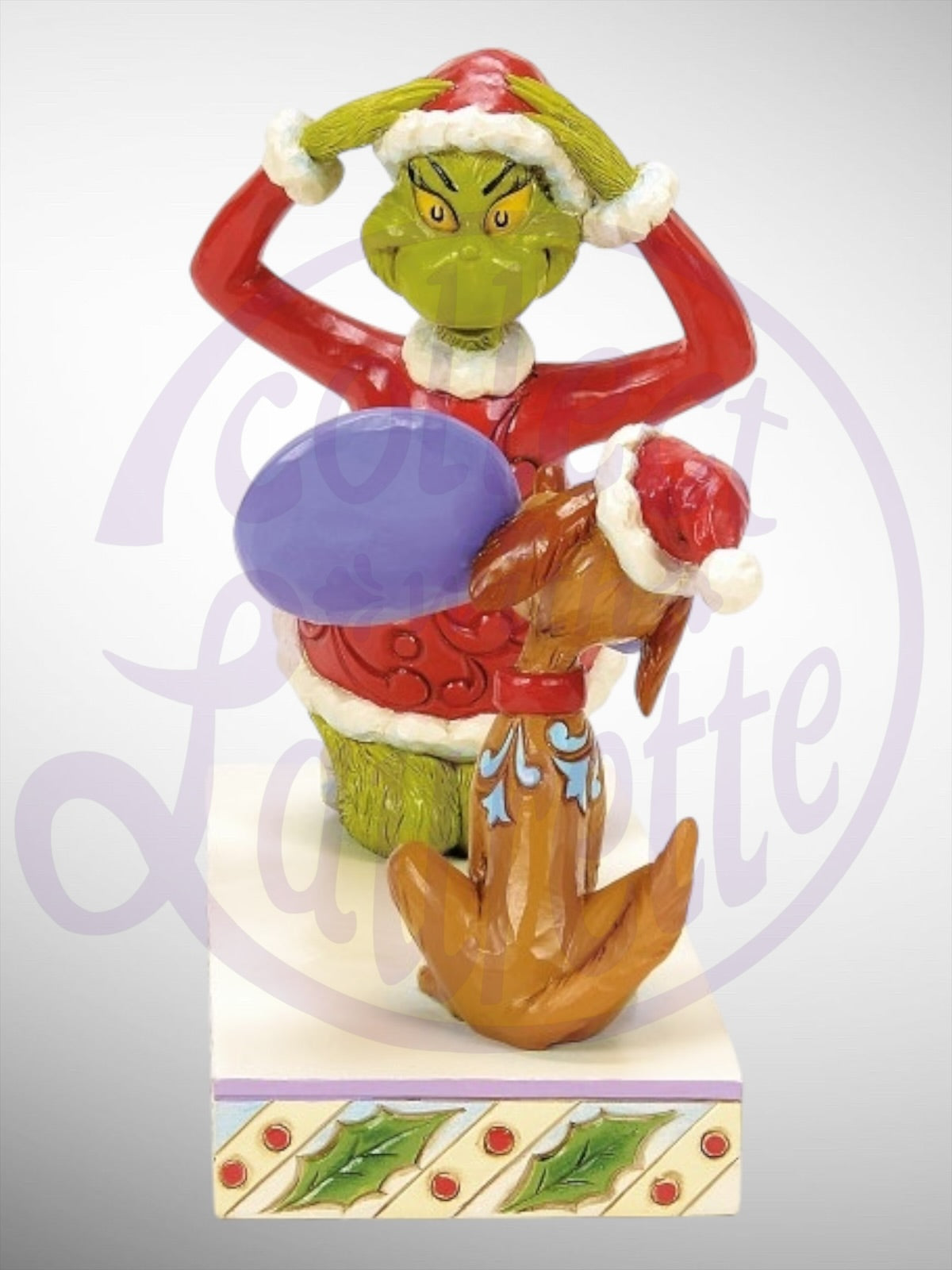 Jim Shore Dr. Seuss The Grinch - Max Holding Mirror For Grinch Figurine - PREORDER