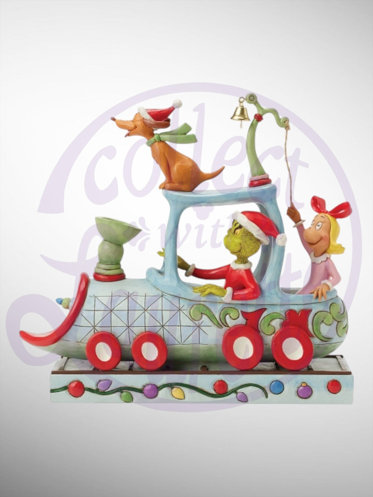 Jim Shore Dr. Seuss The Grinch - Grinch Max and Cindy on Train Figurine - PREORDER