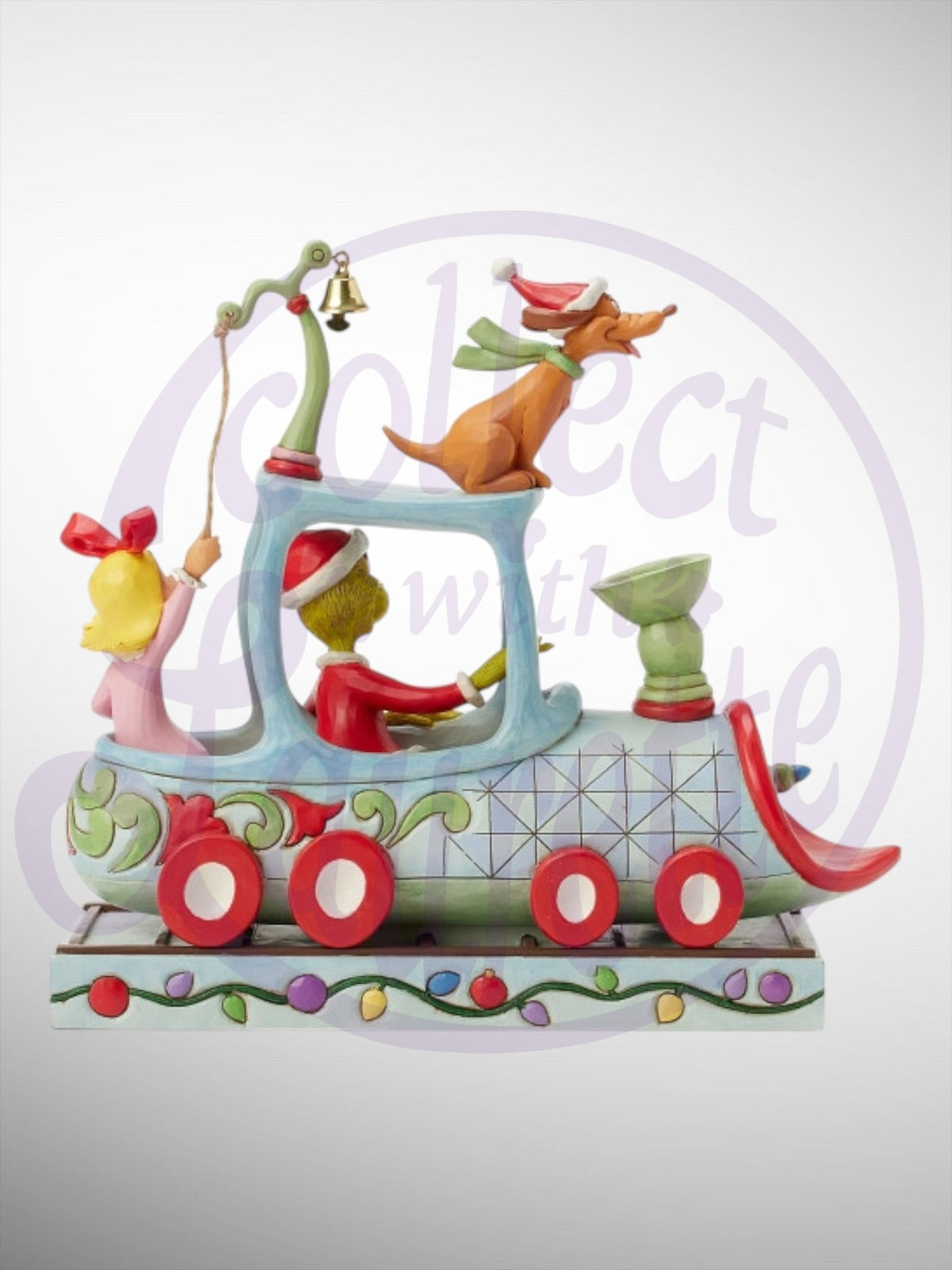 Jim Shore Dr. Seuss The Grinch - Grinch Max and Cindy on Train Figurine - PREORDER