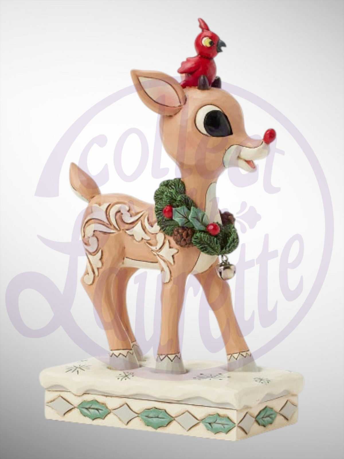 Jim Shore Rudolph Traditions - Woodland Rudolph with Red Bird Figurine - PREORDER