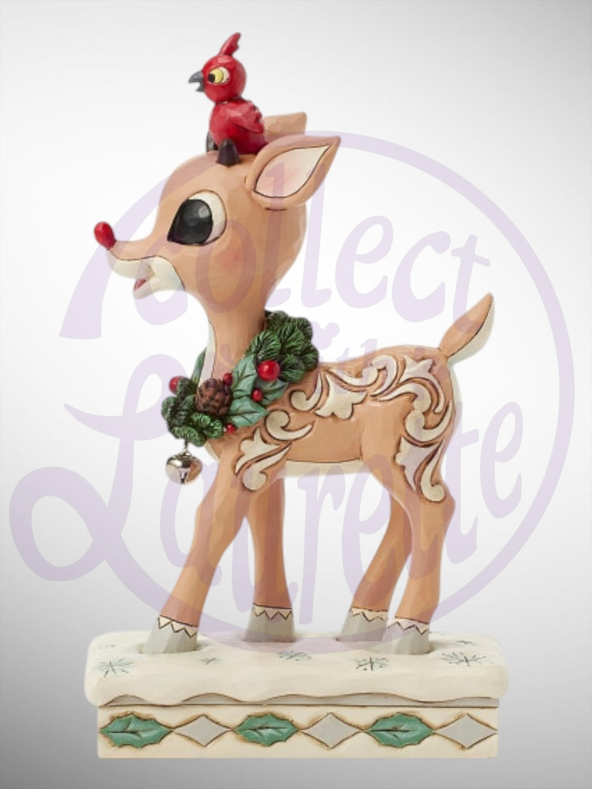 Jim Shore Rudolph Traditions - Woodland Rudolph with Red Bird Figurine - PREORDER