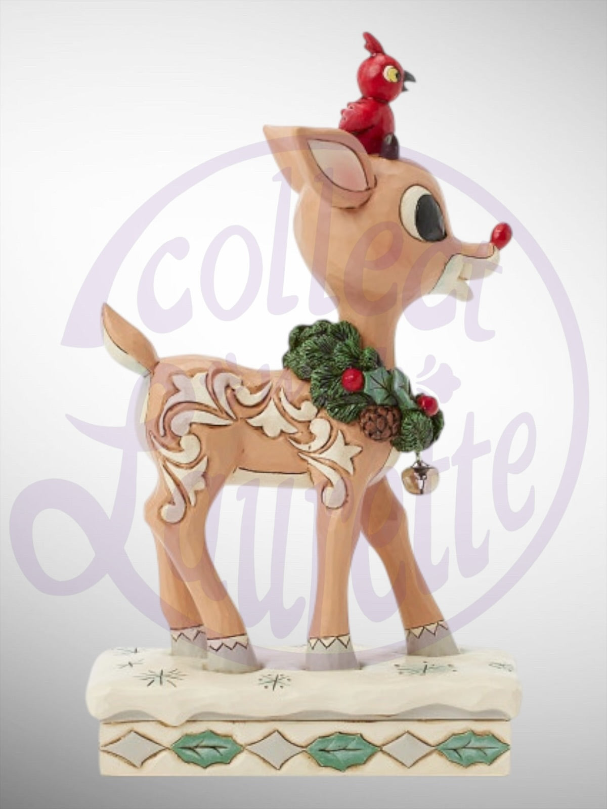 Jim Shore Rudolph Traditions - Woodland Rudolph with Red Bird Figurine - PREORDER