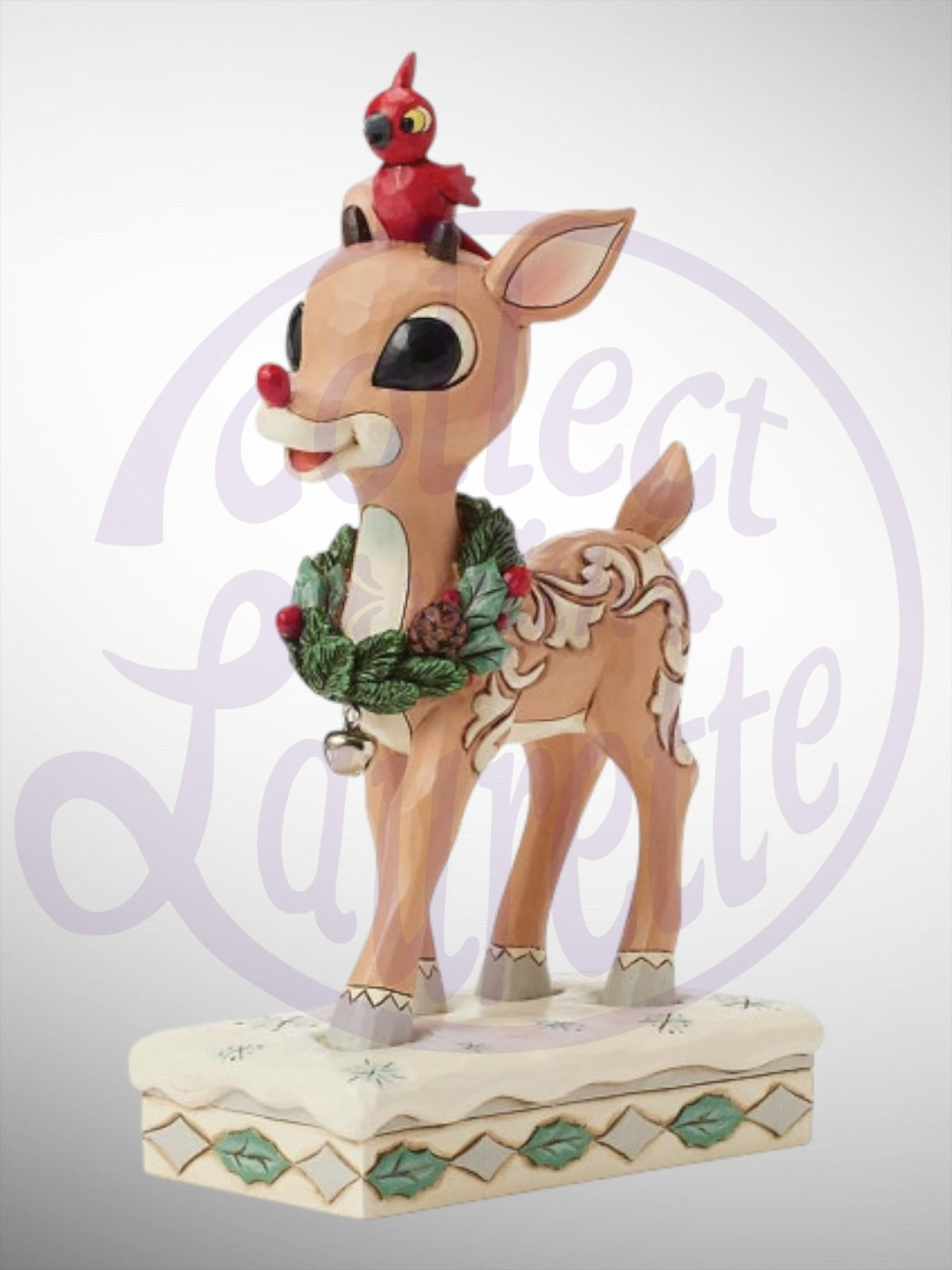 Jim Shore Rudolph Traditions - Woodland Rudolph with Red Bird Figurine - PREORDER