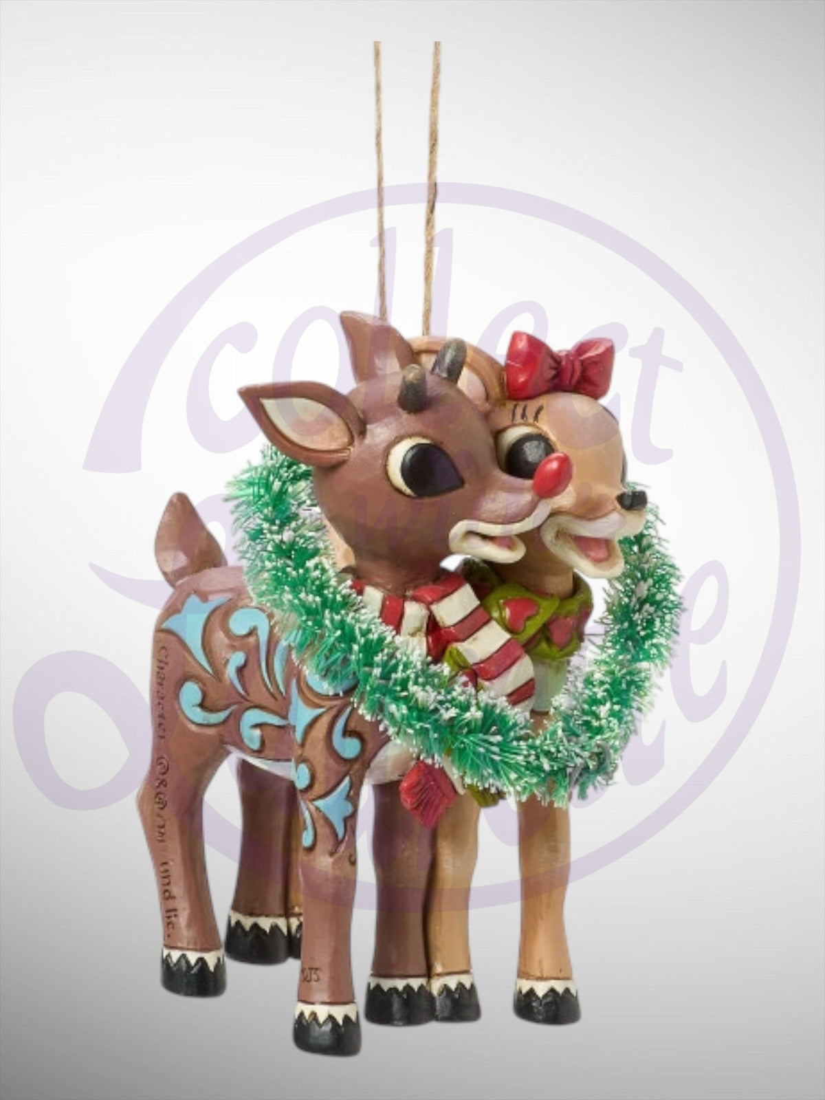 Jim Shore Rudolph Traditions - Rudolph and Clarice Heart Hanging Ornament - PREORDER