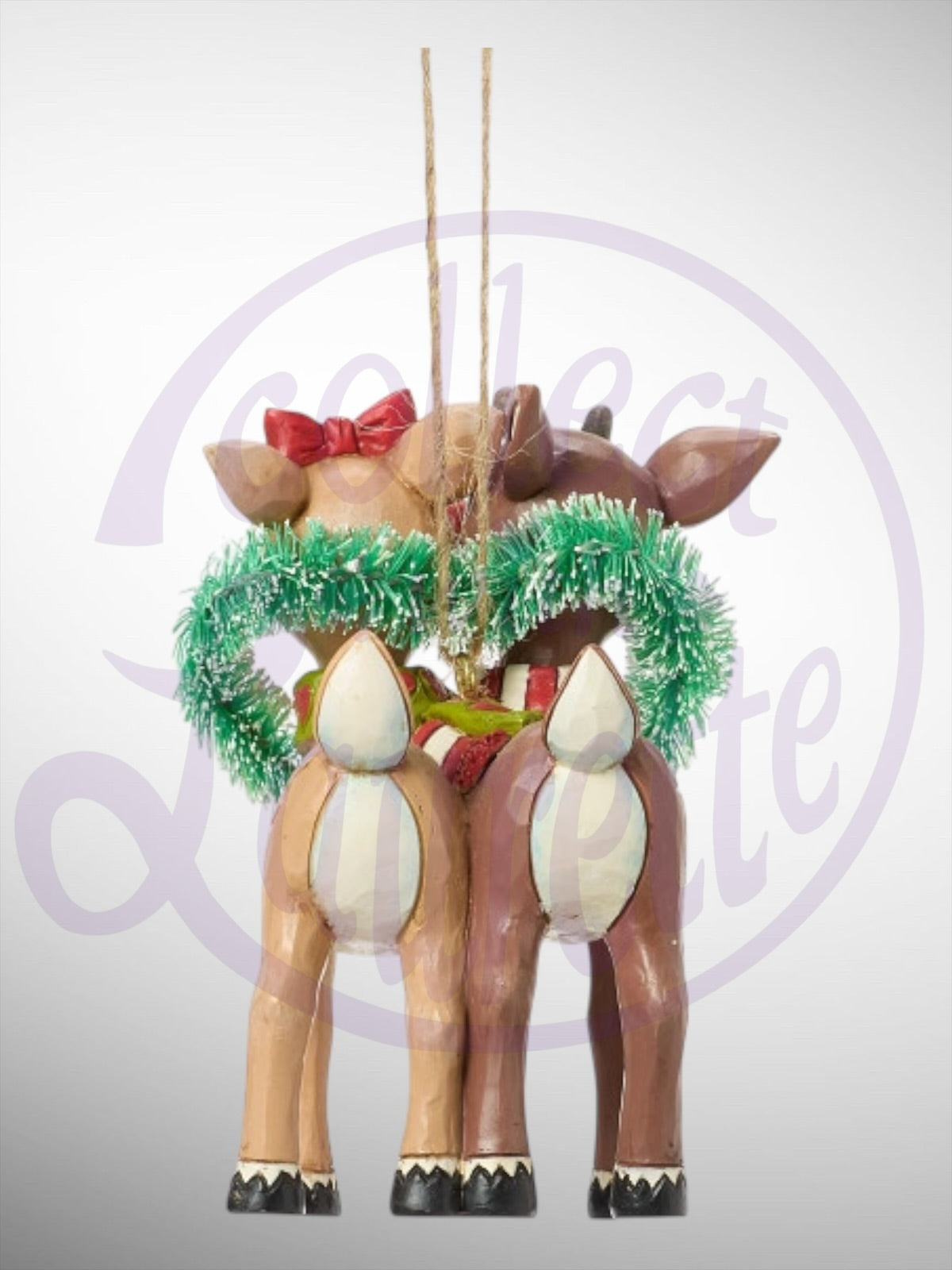 Jim Shore Rudolph Traditions - Rudolph and Clarice Heart Hanging Ornament - PREORDER