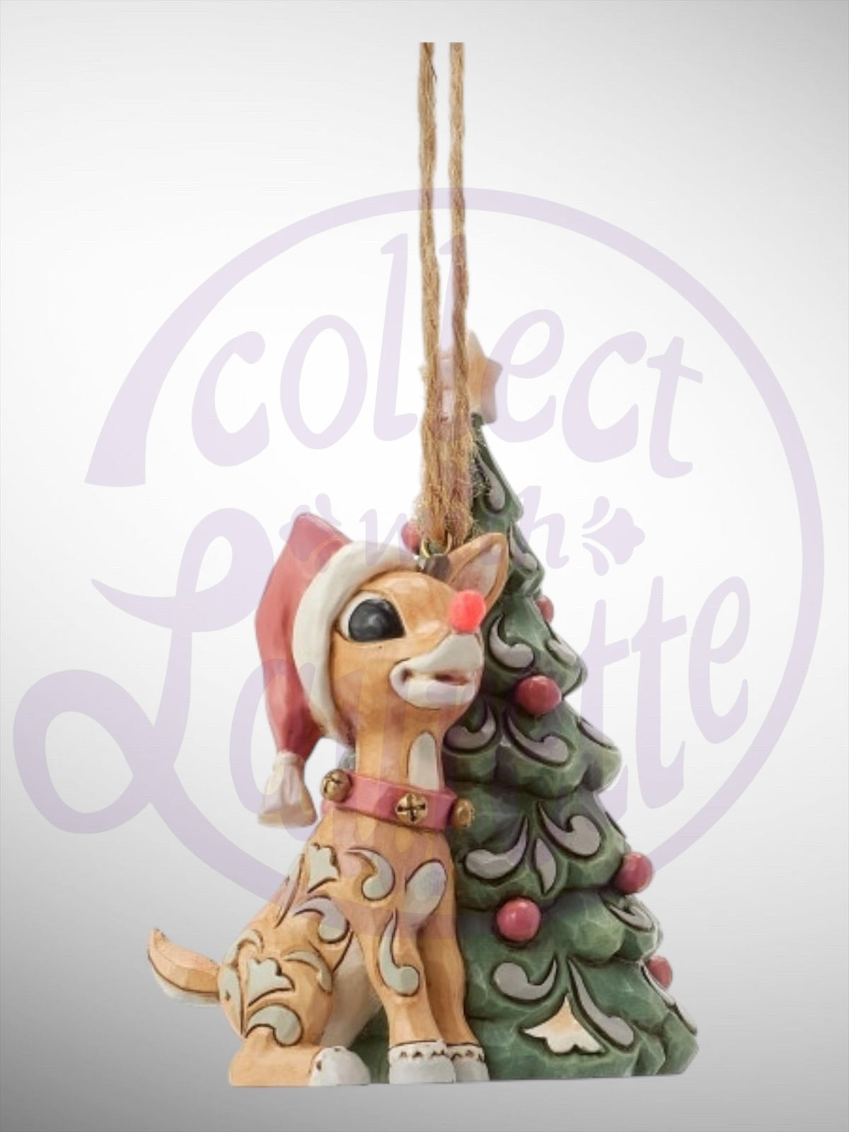 Jim Shore Rudolph Traditions - Woodland Rudolph with Tree Hanging Ornament - PREORDER