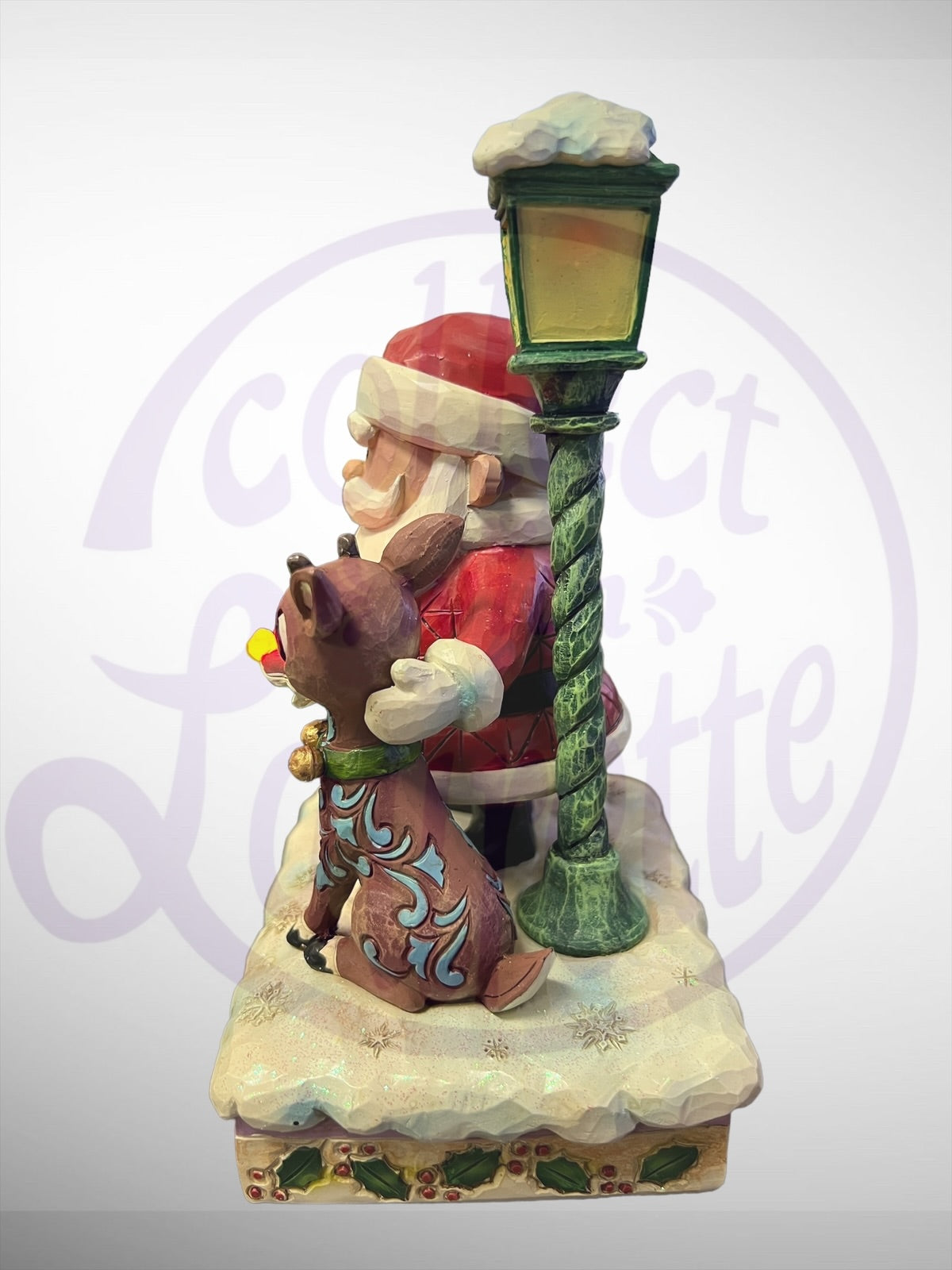 Jim Shore Rudolph Traditions - Rudolph & Santa Lamp Post Figurine