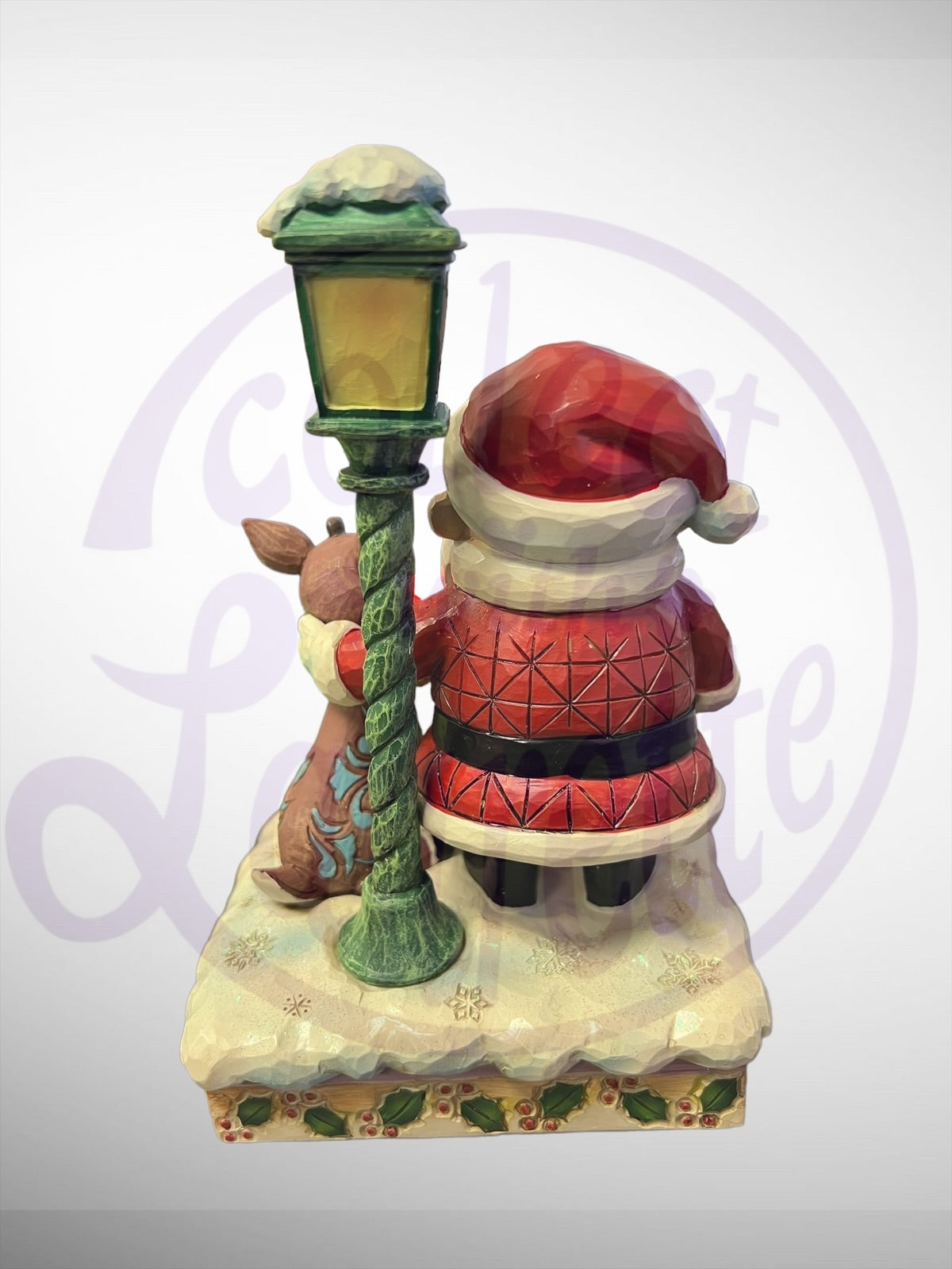 Jim Shore Rudolph Traditions - Rudolph & Santa Lamp Post Figurine