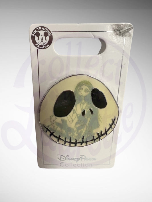Disney Parks Pin Trading Collection - NBC Jack Skellington Face Sally Glow in the Dark Pin