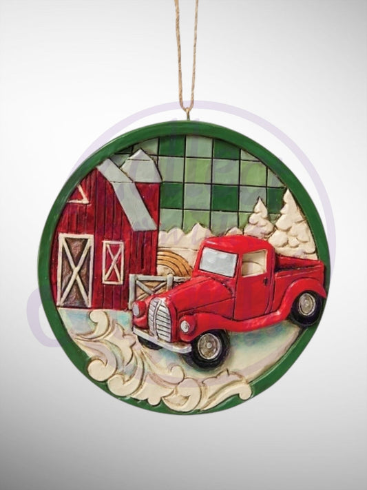 Jim Shore Heartwood Creek - Highland Glen Red Truck Christmas Ornament