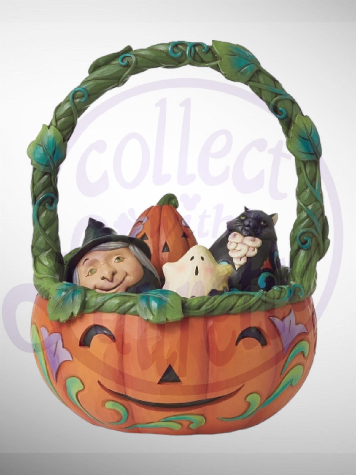 Jim Shore Heartwood Creek - A Friendly Scare Is In The Air Halloween Basket Figurine